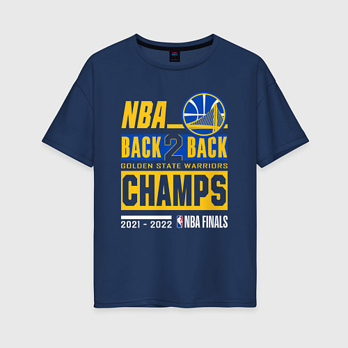 Женская футболка оверсайз GOLDEN STATE WARRIORS NBA CHAMPION / Тёмно-синий – фото 1