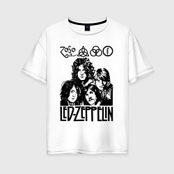 Женская футболка оверсайз Led Zeppelin Black