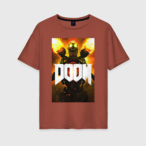 Женская футболка оверсайз Doom - apex revenant / Кирпичный – фото 1