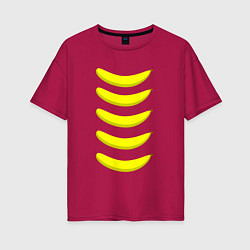 Женская футболка оверсайз Пять бананов