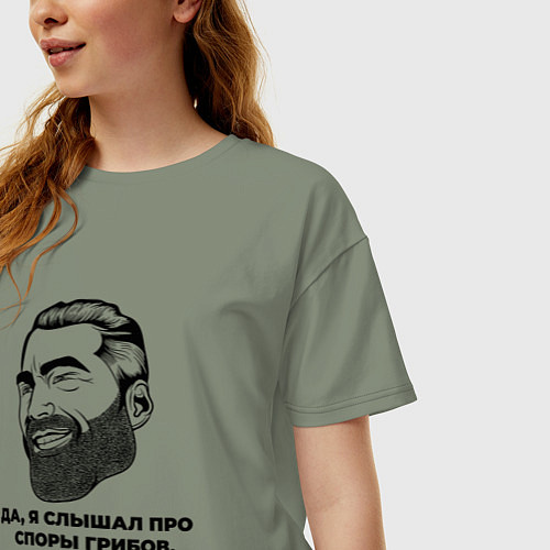 Женская футболка оверсайз Гигачад Мем / Авокадо – фото 3