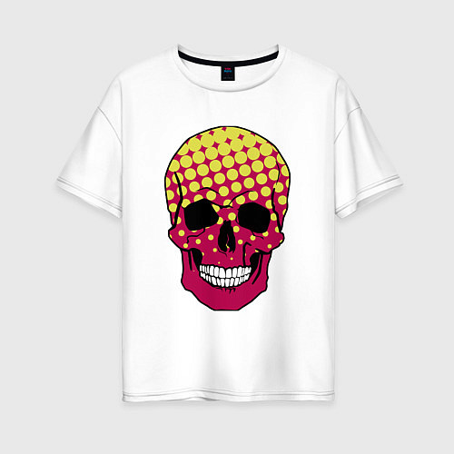 Женская футболка оверсайз Pop-art skull / Белый – фото 1