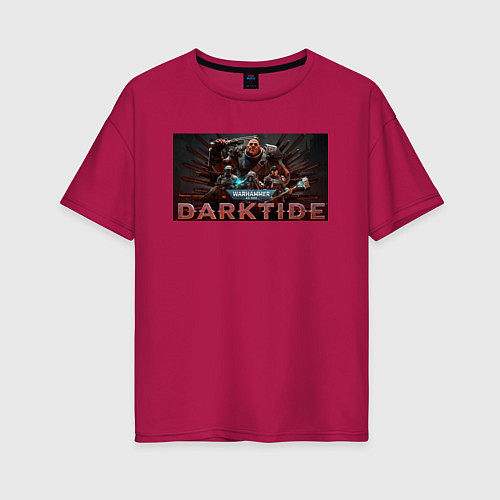 Женская футболка оверсайз Warhammer 40000 Darktide / Маджента – фото 1