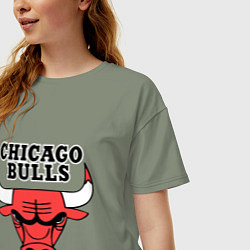 Футболка оверсайз женская Chicago Bulls, цвет: авокадо — фото 2