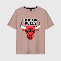 Футболка оверсайз женская Chicago Bulls, цвет: пыльно-розовый