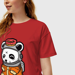 Футболка оверсайз женская Космо панда, цвет: красный — фото 2