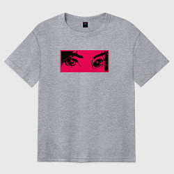 Футболка оверсайз женская Anime Sad Eye, цвет: меланж