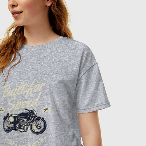 Женская футболка оверсайз Vintage Moto / Меланж – фото 3