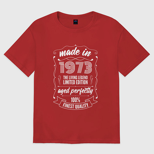 Женская футболка оверсайз Made in 1973 Retro Old School / Красный – фото 1