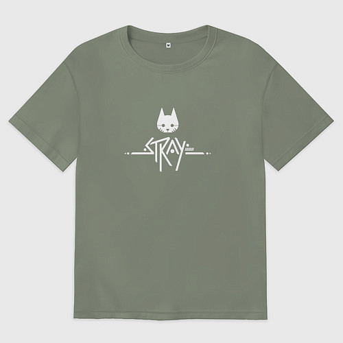 Женская футболка оверсайз Stray ровный логотип / Авокадо – фото 1