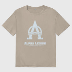 Футболка оверсайз женская Альфа легион винтаж лого, цвет: миндальный