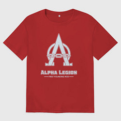 Футболка оверсайз женская Альфа легион винтаж лого, цвет: красный