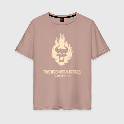 Женская футболка оверсайз Несущие слово хаос винтаж лого / Пыльно-розовый – фото 1