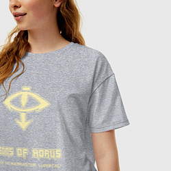 Футболка оверсайз женская Сыны Хоруса винтаж лого, цвет: меланж — фото 2