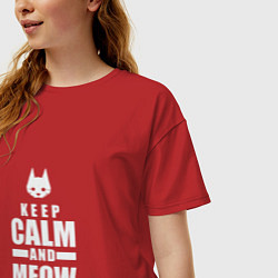 Футболка оверсайз женская Stray - Keep Calm, цвет: красный — фото 2