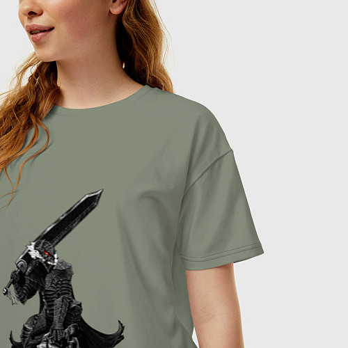 Женская футболка оверсайз Berserk the Black Swordsman / Авокадо – фото 3