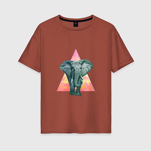 Женская футболка оверсайз Elaphant Adventure / Кирпичный – фото 1