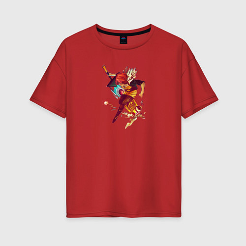 Женская футболка оверсайз Transistor: jumping Red / Красный – фото 1