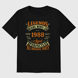 Футболка оверсайз женская Легенды рождаются в 1988, цвет: черный