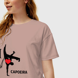 Футболка оверсайз женская I LOVE CAPOEIRA, цвет: пыльно-розовый — фото 2