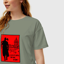 Футболка оверсайз женская Раскольников - А не срубить ли мне бабок, цвет: авокадо — фото 2