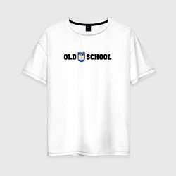 Футболка оверсайз женская Old school, шеврон старой школы, цвет: белый