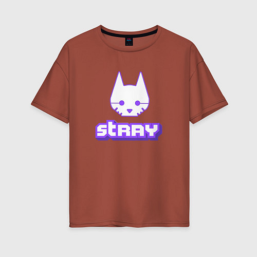 Женская футболка оверсайз Stray x Twitch / Кирпичный – фото 1