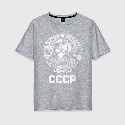 Женская футболка оверсайз Герб СССР / Меланж – фото 1