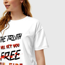 Футболка оверсайз женская The truth will set you free, цвет: белый — фото 2