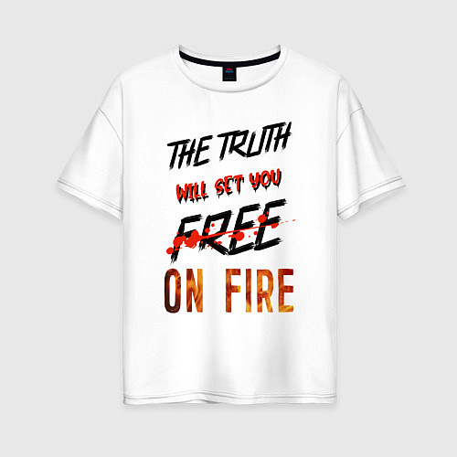 Женская футболка оверсайз The truth will set you free / Белый – фото 1