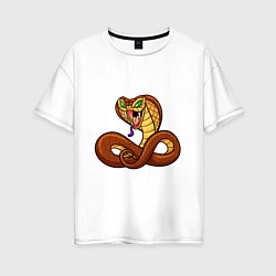 Футболка оверсайз женская Для любителей змей, цвет: белый