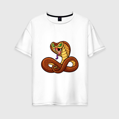 Женская футболка оверсайз Для любителей змей / Белый – фото 1