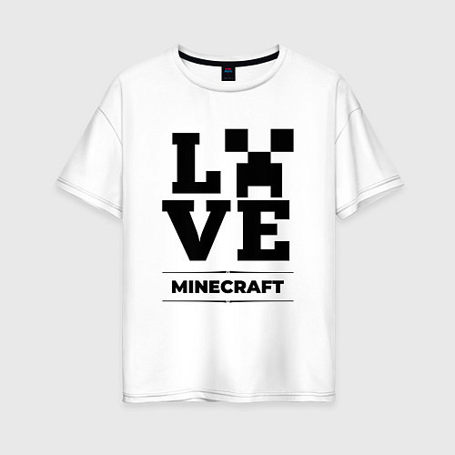 Женская футболка оверсайз Minecraft love classic / Белый – фото 1