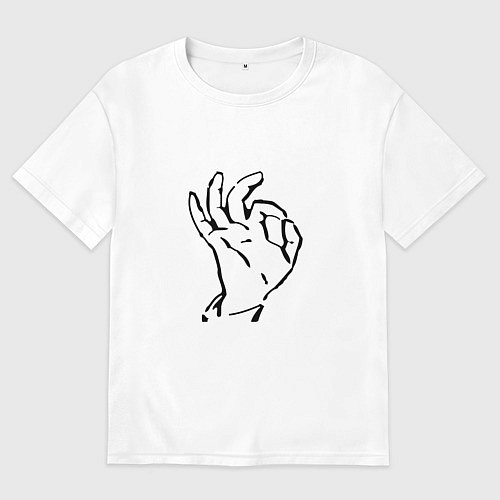 Женская футболка оверсайз Все букет окей! / Белый – фото 1