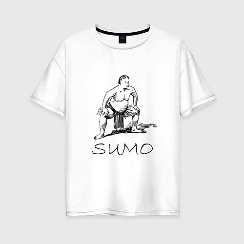 Женская футболка оверсайз Сумо минимализм / Белый – фото 1