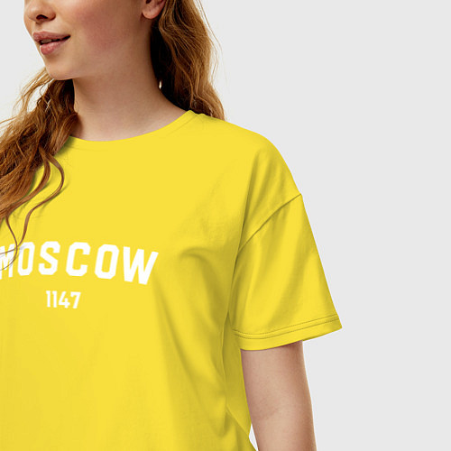 Женская футболка оверсайз MOSCOW 1147 / Желтый – фото 3