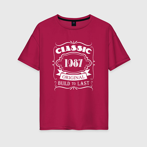 Женская футболка оверсайз 1987 - classic / Маджента – фото 1