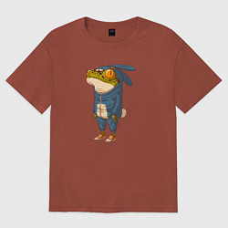 Женская футболка оверсайз Странная лягуха-заяц