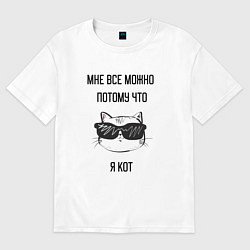 Женская футболка оверсайз Коту можно все
