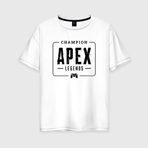 Женская футболка оверсайз Apex Legends gaming champion: рамка с лого и джойс / Белый – фото 1