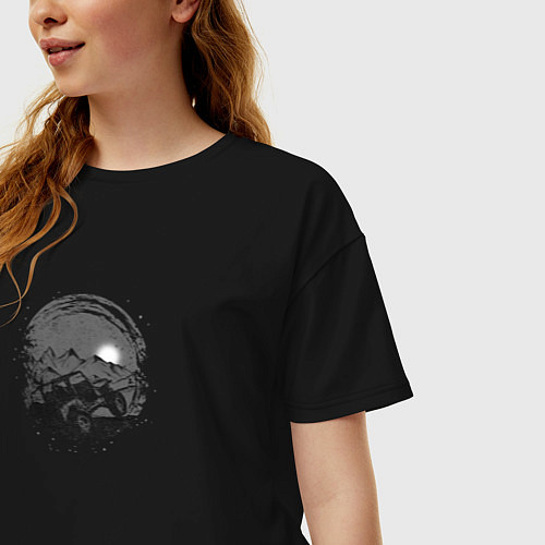 Женская футболка оверсайз Бездорожье и внедорожник / Черный – фото 3