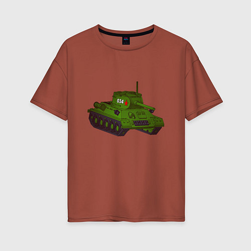 Женская футболка оверсайз Самый обычный танк / Кирпичный – фото 1