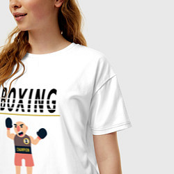 Футболка оверсайз женская Боксер из мультика Boxing, цвет: белый — фото 2