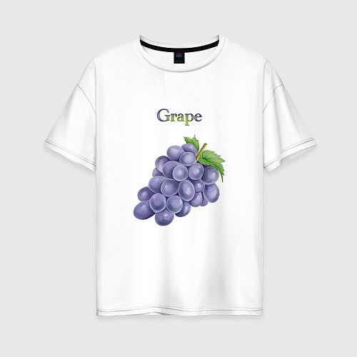 Женская футболка оверсайз Grape виноград / Белый – фото 1