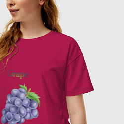 Футболка оверсайз женская Grape виноград, цвет: маджента — фото 2