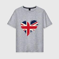 Женская футболка оверсайз Сердце - Британия
