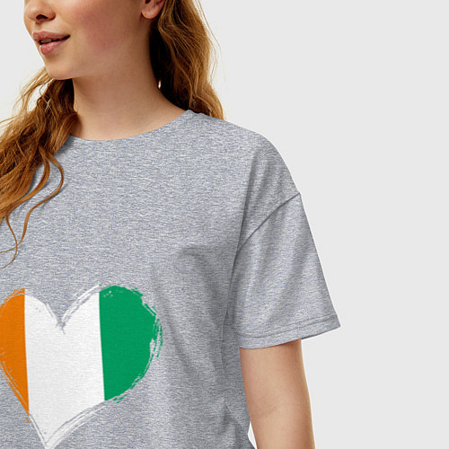 Женская футболка оверсайз Сердце - Ирландия / Меланж – фото 3