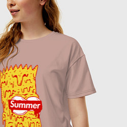 Футболка оверсайз женская Bart Simpson - Summer, цвет: пыльно-розовый — фото 2