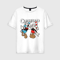 Женская футболка оверсайз Cuphead - Mugman