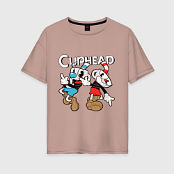 Женская футболка оверсайз Cuphead - Mugman